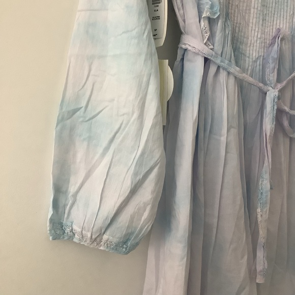 NWT Wilfred Elia Dress Ruffled tie dye blue mini dress size small - Picture 4 of 16